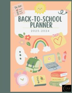 back to school weekly planner 2023-2024 with journal entry, timetable page and homework notes, notebook 8.5in*11in, flexible cover
