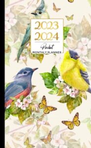 2023-2024 pocket monthly planner: pocket size for purse | two years calendar book (january 2023 to december 2024) with holidays/ lots of extras including to-do list, goals, contact & more
