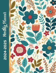 2024-2025 monthly planner: 2 year agenda from january 2024 to december 2025 with federal holidays and inspirational quotes | yearly at a glance ... print format| pretty purple floral design