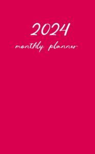 2024 monthly planner: small 1 year calendar schedule organizer start january 2024 to december 2024 with holidays|includes place for contacts, notes, important dates, and passwords