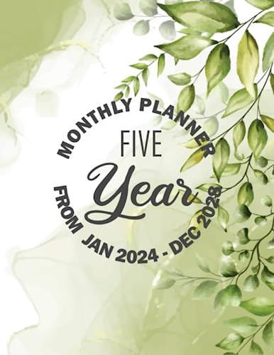 2024-2028 Five Year Monthly Planner: 5 Year calendar from January 2024 to December 2028 Schedule Organizer with federal holidays