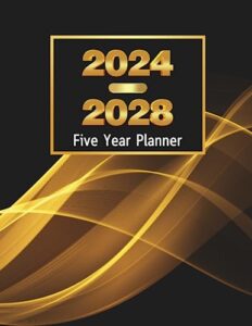 2024-2028 five year planner: calendar large schedule monthly organizer jan 2024 - dec 2028 (60 months) with goals, contacts & more | vintage gold cover