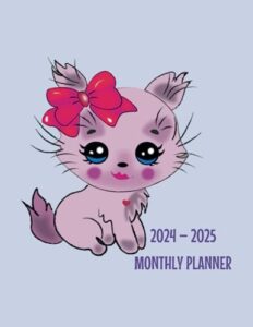 2024-2025 monthly planner: two year schedule organizer (january 2024 through december 2025) / a4 size, elegant cat cover