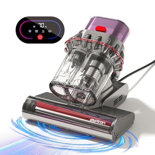 Mattress Vacuum Cleaner with Dust Sensor, 15Kpa UV Bed Vacuum, 99.9% Allergen Removal, Ultrasonic & 40000 RPM/Min Brushroll Rotation, High Heating Octuple Tech, LED Display, Widened Brush, Corded