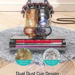 Mattress Vacuum Cleaner with Dust Sensor, 15Kpa UV Bed Vacuum, 99.9% Allergen Removal, Ultrasonic & 40000 RPM/Min Brushroll Rotation, High Heating Octuple Tech, LED Display, Widened Brush, Corded