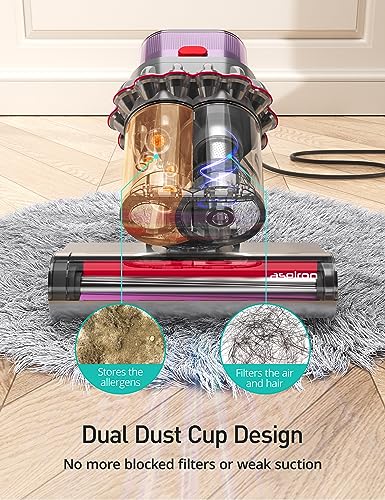 Mattress Vacuum Cleaner with Dust Sensor, 15Kpa UV Bed Vacuum, 99.9% Allergen Removal, Ultrasonic & 40000 RPM/Min Brushroll Rotation, High Heating Octuple Tech, LED Display, Widened Brush, Corded