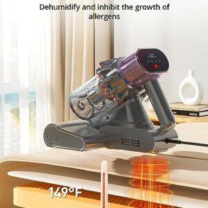 Mattress Vacuum Cleaner with Dust Sensor, 15Kpa UV Bed Vacuum, 99.9% Allergen Removal, Ultrasonic & 40000 RPM/Min Brushroll Rotation, High Heating Octuple Tech, LED Display, Widened Brush, Corded