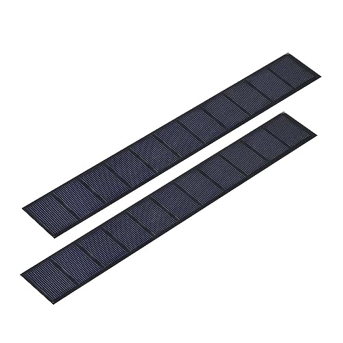 2Pcs Mini Solar Panels for Solar Power, 5.5V 300mA Mini Solar Panel Kit DIY Electric Toy Photovoltaic Cells Solar Epoxy Cell Charger 11.22"*1.67"(285mm*42.5mm)