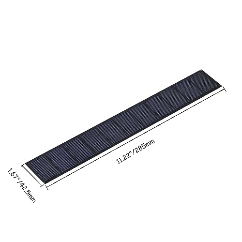 2Pcs Mini Solar Panels for Solar Power, 5.5V 300mA Mini Solar Panel Kit DIY Electric Toy Photovoltaic Cells Solar Epoxy Cell Charger 11.22"*1.67"(285mm*42.5mm)