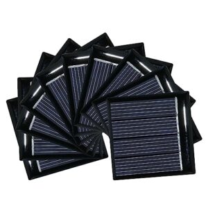 10pcs mini solar panels for solar power, 2v 65ma mini solar panel kit diy electric toy photovoltaic cells solar epoxy cell charger 1.56"*1.56" (39.5mm*39.5mm)