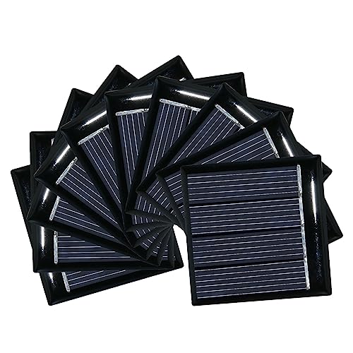 10Pcs Mini Solar Panels for Solar Power, 2V 65mA Mini Solar Panel Kit DIY Electric Toy Photovoltaic Cells Solar Epoxy Cell Charger 1.56"*1.56" (39.5mm*39.5mm)