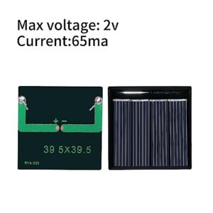 10Pcs Mini Solar Panels for Solar Power, 2V 65mA Mini Solar Panel Kit DIY Electric Toy Photovoltaic Cells Solar Epoxy Cell Charger 1.56"*1.56" (39.5mm*39.5mm)