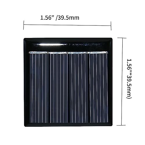 10Pcs Mini Solar Panels for Solar Power, 2V 65mA Mini Solar Panel Kit DIY Electric Toy Photovoltaic Cells Solar Epoxy Cell Charger 1.56"*1.56" (39.5mm*39.5mm)