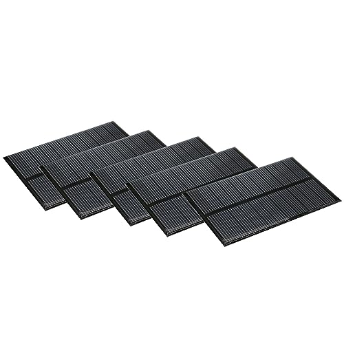 5Pcs Mini Solar Panels for Solar Power, 5.5V 120mA Mini Solar Panel Kit DIY Electric Toy Photovoltaic Cells Solar Epoxy Cell Charger 3.33"*2.19"(84.5mm*55.5mm)