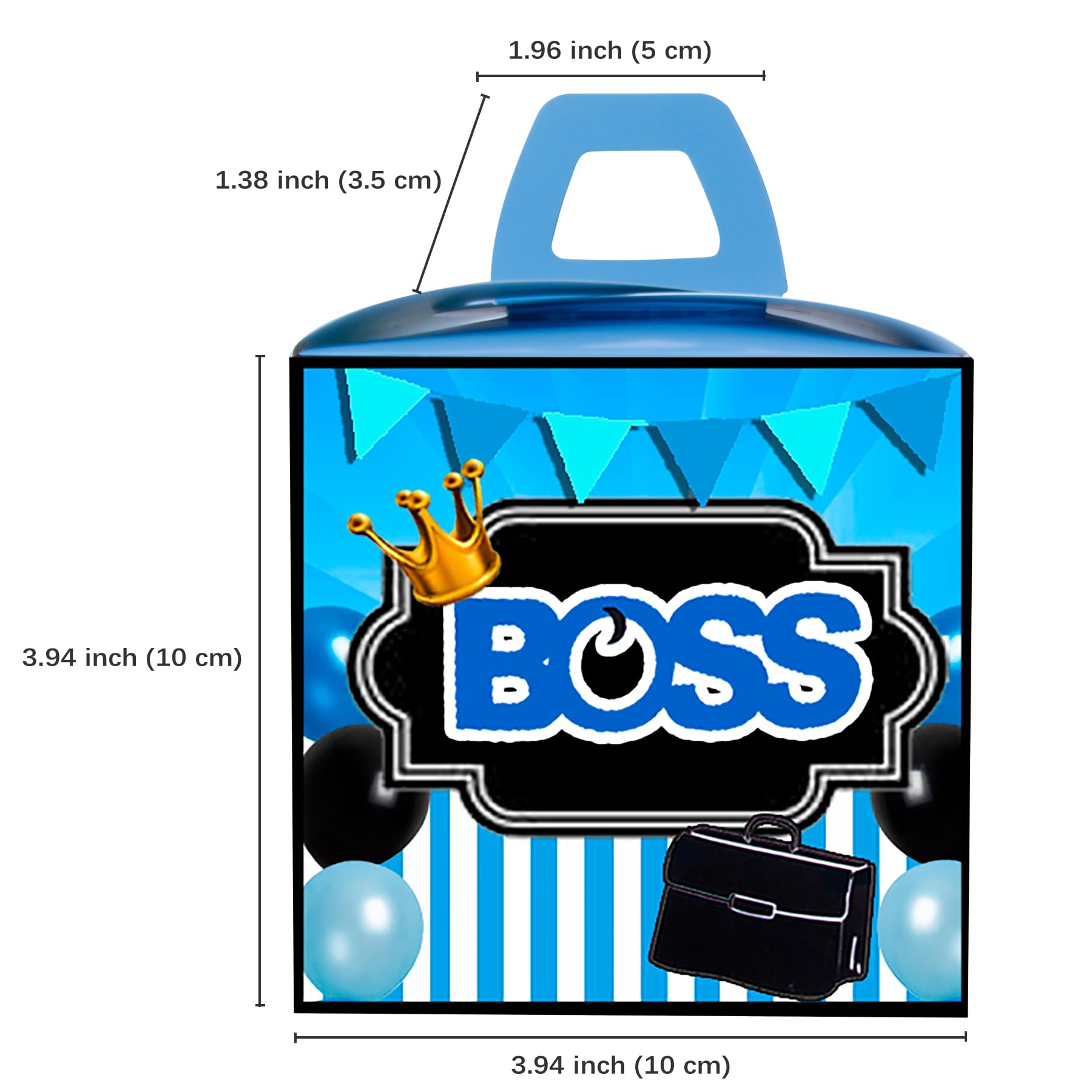 HAPPARTY BOSS Party Favor Boxes 24 PCS,Blue BOSS Boy BABY Gift goodie boxes, boss birthday favor candy treat boxes, boss 1st 2nd birthday decorations, boss birthday party supplies