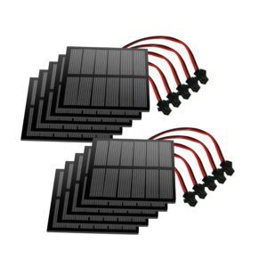 10pcs mini solar panels for solar power, 3v 210ma mini solar panel kit diy electric toy photovoltaic cells solar epoxy cell charger with wire terminals 2.76"*2.76" (70mm*70mm)