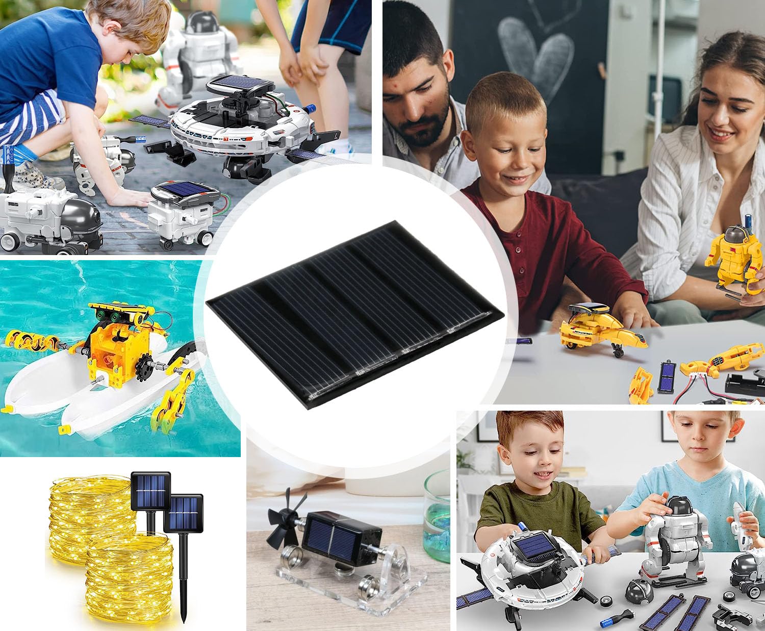 10Pcs Mini Solar Panels for Solar Power, 12V 70mA Mini Solar Panel Kit DIY Electric Toy Photovoltaic Cells Solar Epoxy Cell Charger 4.33"*2.17"(110mm*55mm)