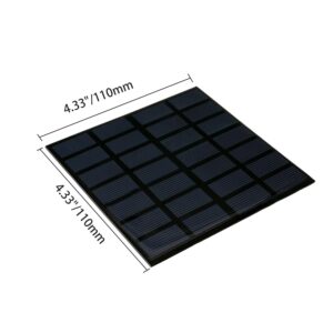 2Pcs Mini Solar Panels for Solar Power, 7V 120mA Mini Solar Panel Kit DIY Electric Toy Photovoltaic Cells Solar Epoxy Cell Charger 6.5"*6.5"(110mm*110mm)