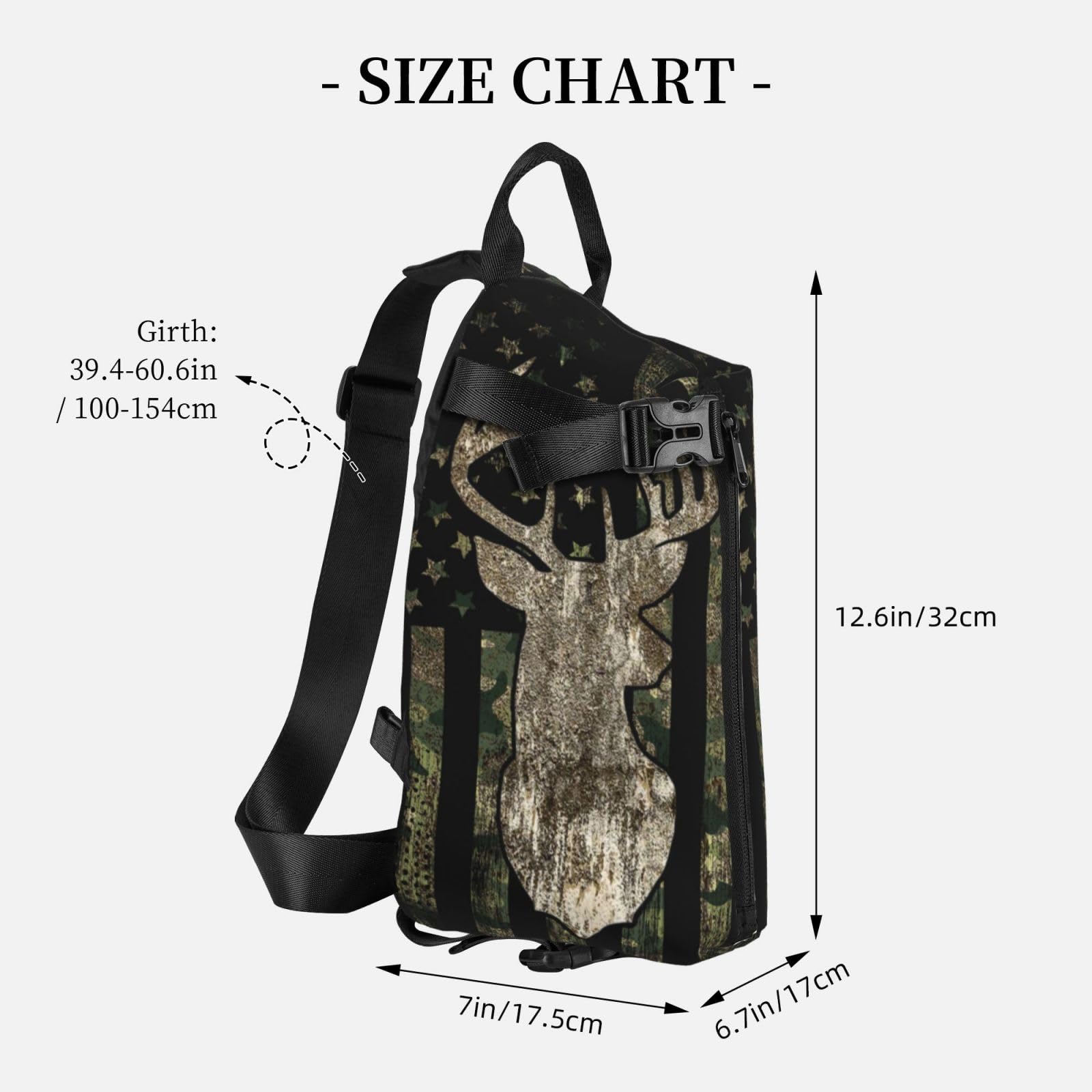 Camo Fanny Pack Camouflage sling Tool Bag Hunting Tactical Army American Flag Backpack Chest Shoulder Bag Travel Crossbody Daypack Hiking Gym Daily for Women Men