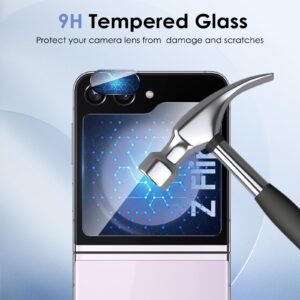 WYQLTD [2 Sets 6 Pack] for Samsung Galaxy Z Flip 5 Screen Protector, Internal Flexible TPU Screen Protector + Outer Tempered Glass Screen Protector + Tempered Glass Camera Lens Protector