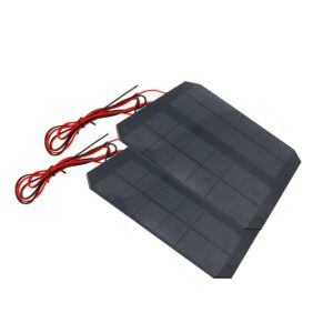 2pcs mini solar panels for solar power, 6v 500ma mini solar panel kit diy electric toy photovoltaic cells solar epoxy cell charger with 1 meter wire 5.71"*5.71"(145mm*145mm)