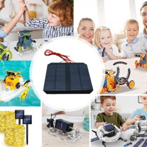 2Pcs Mini Solar Panels for Solar Power, 6V 500mA Mini Solar Panel Kit DIY Electric Toy Photovoltaic Cells Solar Epoxy Cell Charger with 1 Meter Wire 5.71"*5.71"(145mm*145mm)