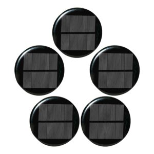 5Pcs Mini Solar Panels for Solar Power, 4V 130mA Mini Solar Panel Kit DIY Electric Toy Photovoltaic Cells Solar Epoxy Cell Charger Diameter 2.87"(73mm)