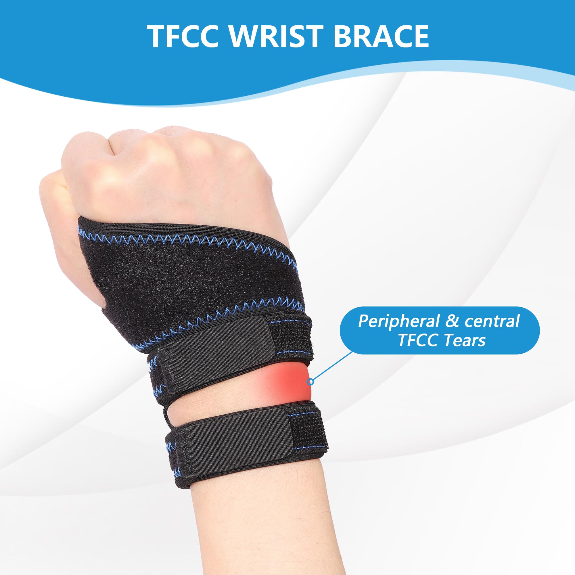 joingood Wrist Brace for TFCC Tears, Adjustable Wrist Brace for Triangular Fibrocartilage Complex Injury, One Size Fits Most, Wrist Support for Right Wrist