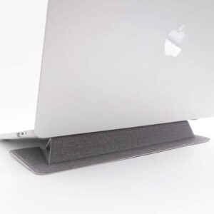 senseage flat foldable laptop stand, invisible lightweight laptop stand, anti-slide and portable notebook stand, compatible with macbook air/macbook pro, tablets and laptops up to 15.4”, denim grey