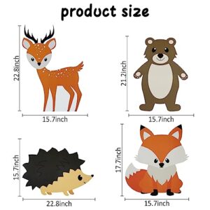 Woodland Baby Shower Decoration 4pcs Cute Animal Cutout Woodland Creatures Forest Animal Theme Decor for Baby Shower Backdrop