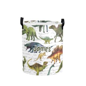 jungle dinosaur personalized laundry basket hamper,collapsible storage baskets with handles for kids room,clothes, nursery decor