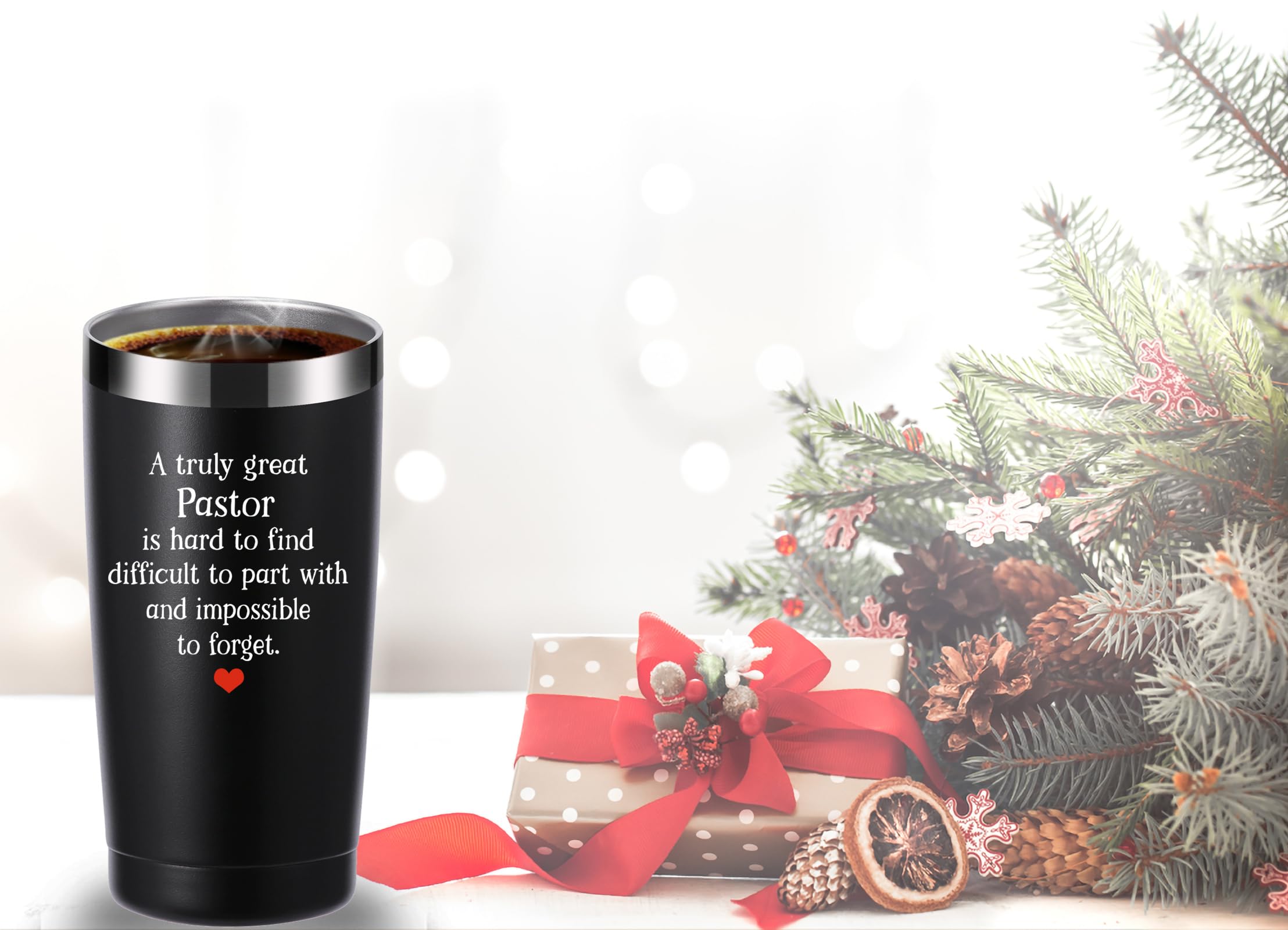 momocici Pastor Gifts.A Truly Great Pastor is Hard to Find 20 OZ Tumbler.Funny Birthday Christmas Appreciation Gifts Thank You Gifts for Pastor Men Women.(Black)