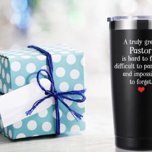 momocici Pastor Gifts.A Truly Great Pastor is Hard to Find 20 OZ Tumbler.Funny Birthday Christmas Appreciation Gifts Thank You Gifts for Pastor Men Women.(Black)