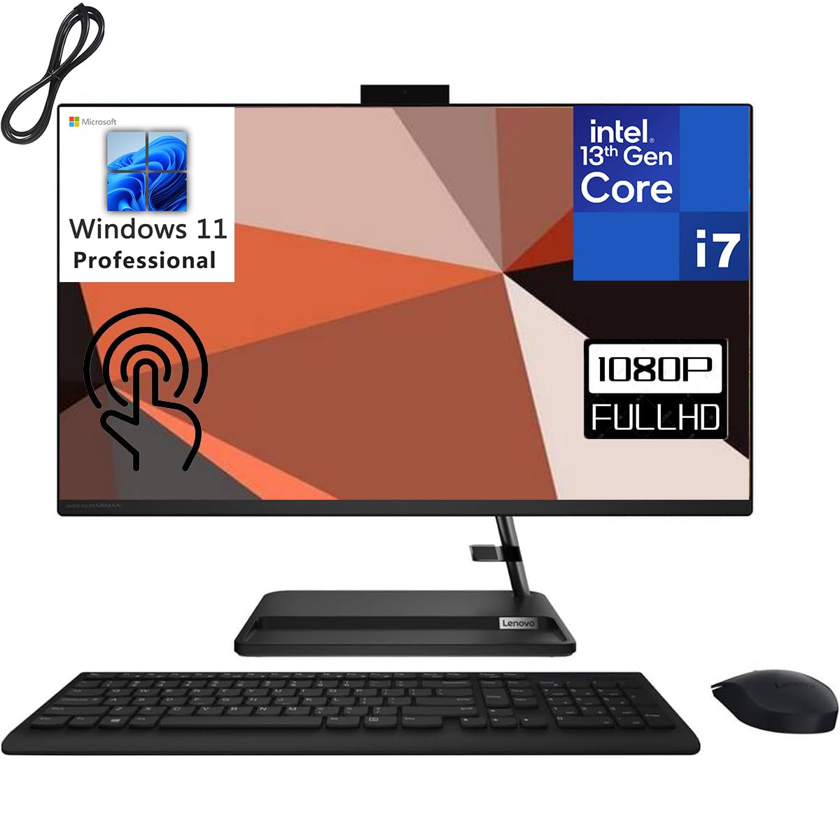 Lenovo IdeaCentre AIO 3 27" Touchscreen FHD Business All-in-One Desktop Computer, 13th Gen Intel 10-Core i7-13620H, 64GB DDR4 RAM, 2TB PCIe SSD, WiFi 6, Bluetooth 5.1, Keyboard & Mouse, Windows 11 Pro