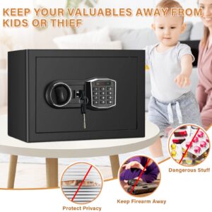 4.0 Cuft Large Home Safe Fireproof Waterproof, Anti-theft Fireproof Safe with Fireproof Bag, Programmable Keypad and Spare Keys, Digital Security Home Safe for Documents Firearm Money Valuables