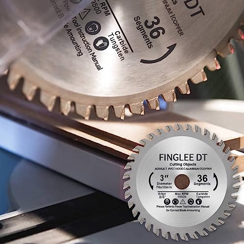 FINGLEE DT Wood Saw Blade TCT Circular Cutting Blade for Woodworking ((1PCS 3inch （36T)))