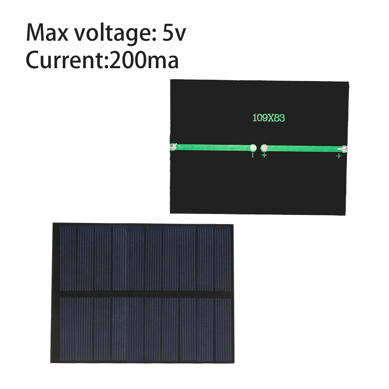 2Pcs Mini Solar Panels for Solar Power, 5V 200mA Mini Solar Panel Kit DIY Electric Toy Photovoltaic Cells Solar Epoxy Cell Charger 4.29"*3.27"(109mm*83mm)