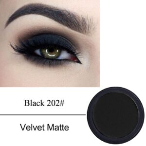 Erinde Black Matte Eyeshadow Palette, Single Black Smokey Pressed Powder Eye Shadow, Ultra-Blendable, Pigmented Color, Long Lasting, Halloween Goth Eye Makeup Palette, Cruelty-Free & Vegan