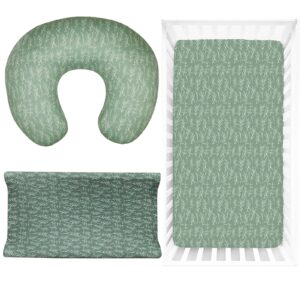 hnhuaming green sage nursing pillow cover, baby diaper changing pad cover cradle mattress sheets,crib sheet
