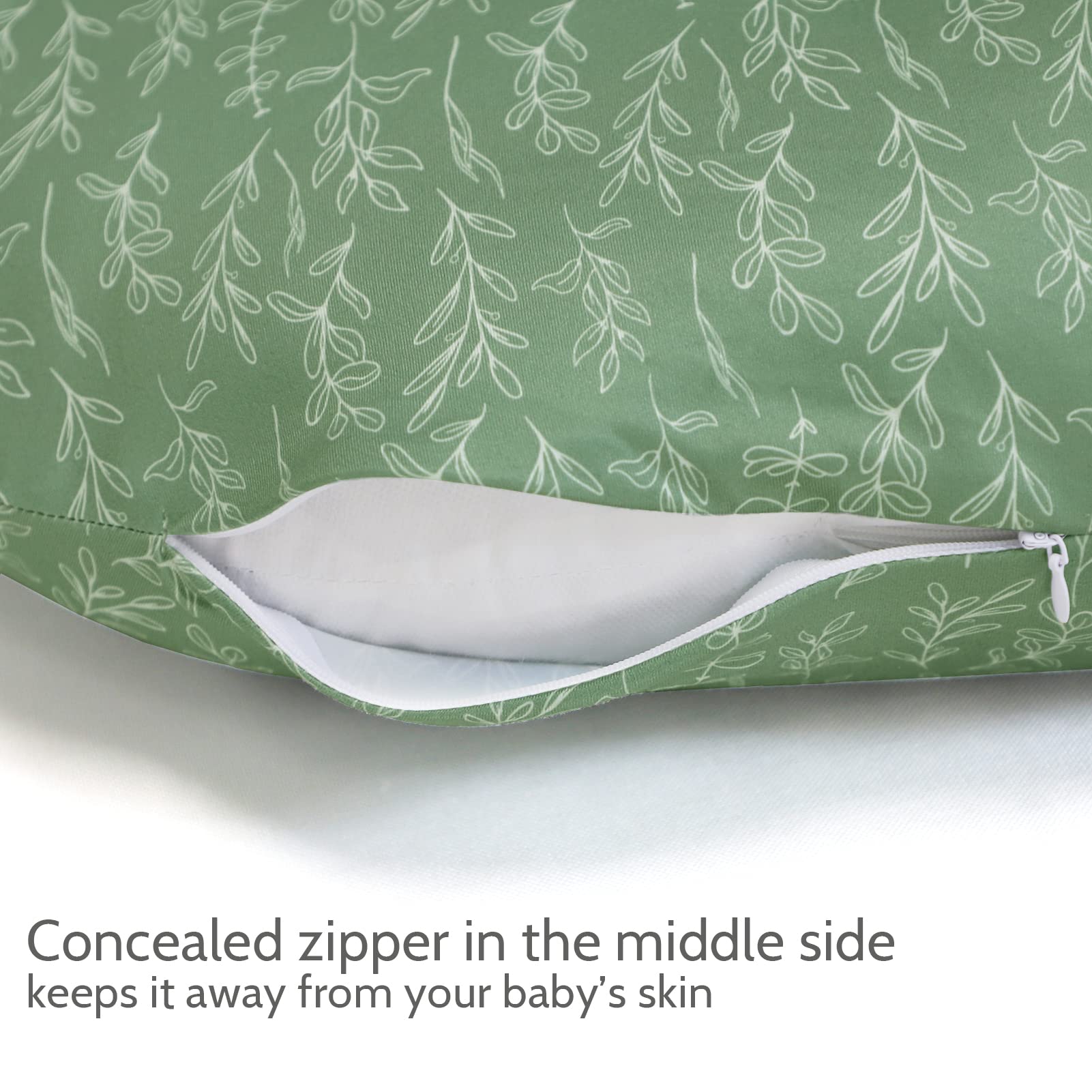 HNHUAMING Green Sage Nursing Pillow Cover, Baby Diaper Changing Pad Cover Cradle Mattress Sheets,Crib Sheet