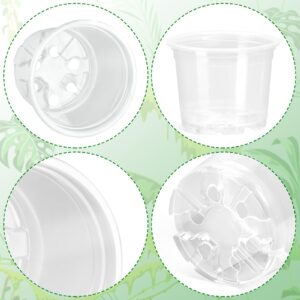 OUPSAUI 21 Pack 3.5/5/6 Inch Clear Nursery Pots for Plants, Clear Plant Pots with Drainage Holes, Flexible Plastic Nursery Pots Variety Pack, Seedling Planter Seed Starter Pots(3.5+5+6 Inch)