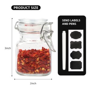 Homelike Style Glass Jars with Airtight Lids, 3.4 oz Small Spice Jars, 12 Pack Empty Mini Glass Bottles with Silicone Gasket, Herb Containers with Chalkboard Labels and Marker for Kitchen