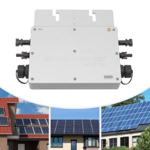 700W Solar Inverter Grid Tie MPPT Micro Inverter, DC22-50V to 120V Self Cooling Pure Sine Wave Solar Inverter w/AC Connection Cable