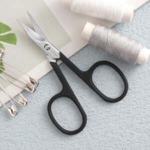 Small Embroidery Scissors - Sharp Straight Tip Stainless Steel Tiny Detail Scissors for Thread Yarn Cross Kintting Stitch Crafts Needlepoint Cutting 3.5 Inches (Black)