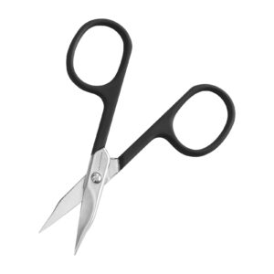 Small Embroidery Scissors - Sharp Straight Tip Stainless Steel Tiny Detail Scissors for Thread Yarn Cross Kintting Stitch Crafts Needlepoint Cutting 3.5 Inches (Black)