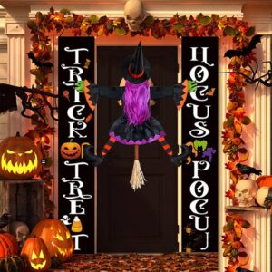 Halloween Witch Yard Decorations 42 Inch Crashing Witch- Flying Witch Crashing into Tree with Innovative Halloween Yard Props Hanging into Tree,Porch Pole,Door,Indoor,Yard