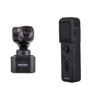 FeiyuTech Pocket 3 kit -Remote Handle&Camera 4K 60FPS Camera with Handheld 3-Axis Stabilizer, Pocket Action Camera, AI Tracking, Detachable Handle, Magnets for YouTube TikTok Video Vlog