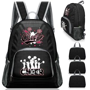 sweetude 3 pcs cheerleader backpack for cheerleading gift cheerleading bookbag casual for sport game travel hiking camping picnic