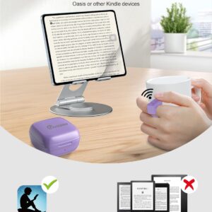 Remote Control for TikTok, Page Turner for Kindle App, Bluetooth Camera Video Recording Remote, Scrolling Ring for TIK Tok, iPhone, iPad, iOS, Android - Purple