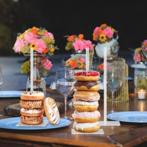 AWTBDP Acrylic Donut Stand Pack of 6, Bagel Display Tower for Dessert Table, Doughnut Holder Stacker Tower for Bridal Showers Birthday, Wedding, Baby Shower, Christmas, Party Supplies